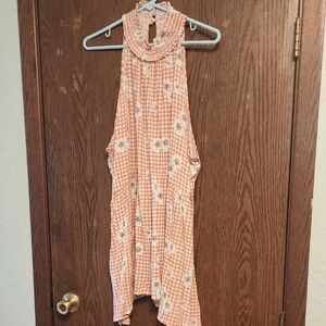 New Never Worn White Birch Strapless Pink Gingham Dress